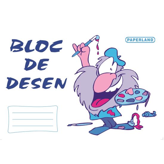 Bloc desen Paperland, A4, 16 file, hartie 220 gr, spate mucava, coperta policromie