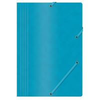 Mapa din carton OFFICE Products, cu burduf si elastic pe colturi, carton 390 gsm, albastru