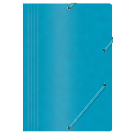 Mapa din carton OFFICE Products, cu burduf si elastic pe colturi, carton 390 gsm, albastru