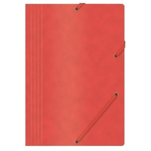 Mapa din carton OFFICE Products, cu burduf si elastic pe colturi, carton 390 gsm, rosu