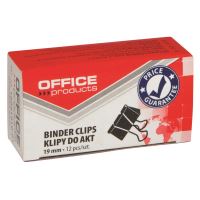 Clips metalic OFFICE Products, 19 mm, 12 bucati, negru