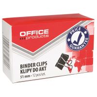 Clips metalic OFFICE Products, 51 mm, 12 bucati, negru