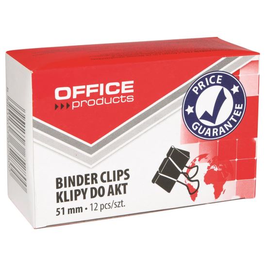 Clips metalic OFFICE Products, 51 mm, 12 bucati, negru