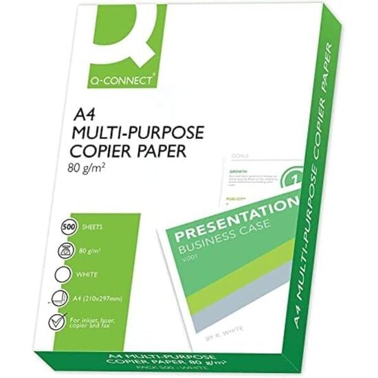Hartie copiator Q-CONNECT Premium, A4, 80 g, clasa B+, alb 161 CIE