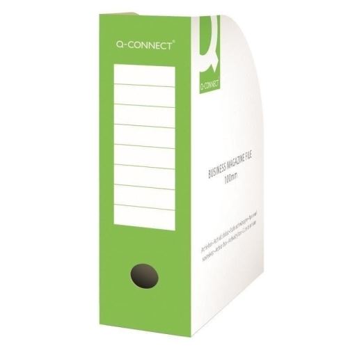 Suport vertical din carton Q-CONNECT, cotor 100 mm, carton 370 gsm, verde