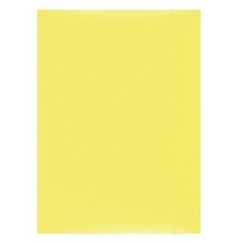 Mapa din carton OFFICE Products, cu elastic vertical, carton 300 gsm, galben