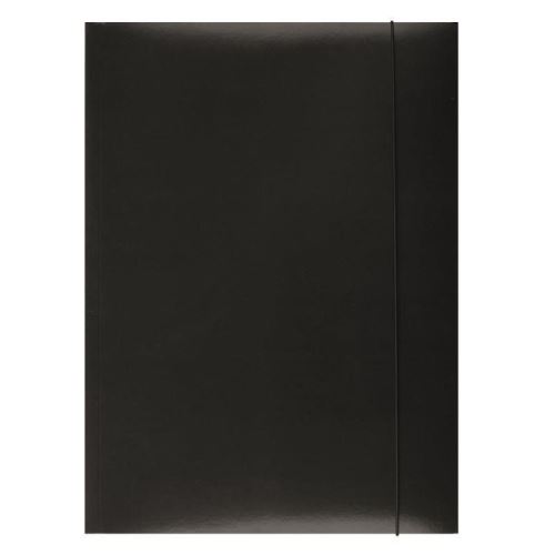 Mapa din carton OFFICE Products, cu elastic vertical, carton 300 gsm, negru