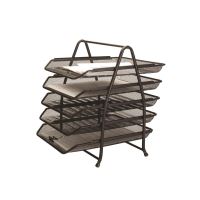 Set de 5 tavite culisabile Q-CONNECT MESH, din plasa metalica, 275x350x375 mm, negru