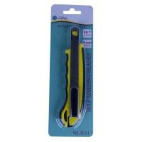 Cutter profesional Eco, lama de 9 mm, maner cauciucat, inlocuire automata lame, galben/negru