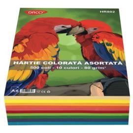 Hartie color DACO Mix, A4, 80 gr, 500 coli/top, 10 culori intense