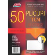Plic pachet C4 (229 x 324 mm), alb, siliconic, 50 bucati
