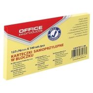 Notite adezive OFFICE Products,  76 x 127 mm, galben pal,  100 file