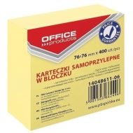 Cub notite adezive OFFICE Products, 400 file, galben pal, 76 x 76 mm