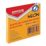 Notite adezive OFFICE Products,  76 x 76 mm, portocaliu neon,  100 file