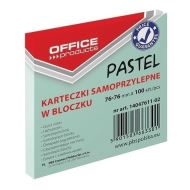 Notite adezive OFFICE Products,  76 x 76 mm, verde pastel,  100 file